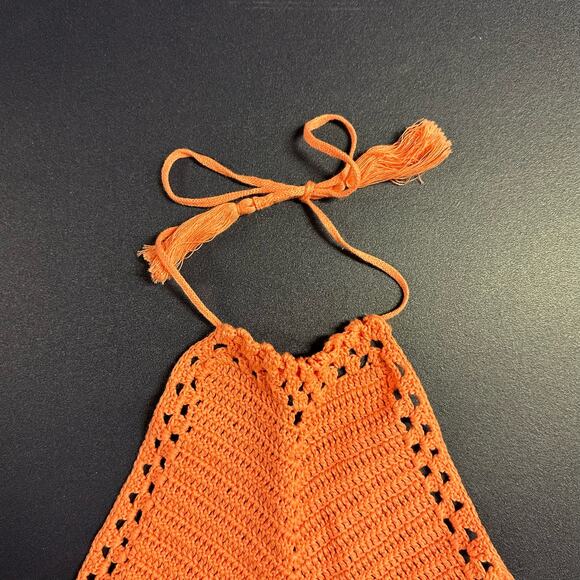 Free People Intimately Know Better Crochet Halter Salmon Pink XS NWT - Picture 3 of 5